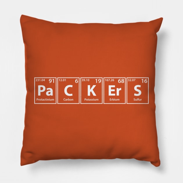 Packers (Pa-C-K-Er-S) Periodic Elements Spelling Pillow by cerebrands