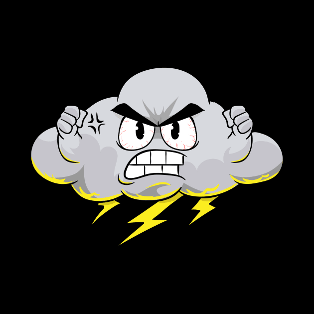 Angry Cloud with Lightning Thunderstorm Weather by theperfectpresents