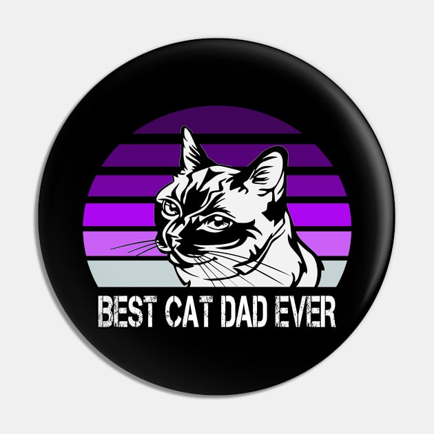 Vintage Best Cat Dad Ever Pin by karascom