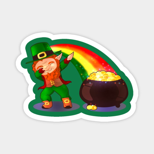 Dabbing Leprechaun Magnet by LyddieDoodles