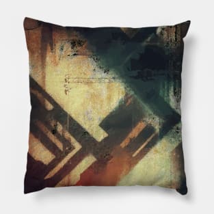 Vintage wall abstract lines pattern street art Pillow