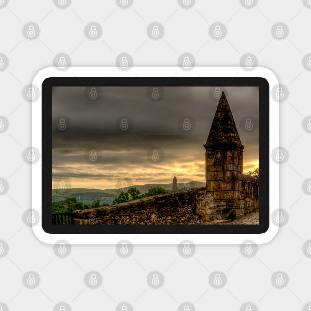 William Wallace Monument From Stirling Bridge Magnet by axp7884