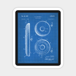 Disc Golf Patent - Golfer Frisbee Art - Blueprint Magnet