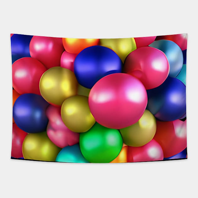 Gumballs anyone? Abstract art ball, colorful and fun. Bright and colorful will brighten up your day. Looks awesome on items. Tapestry by 1FunLife