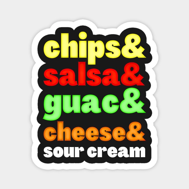 National Tortilla Chip Day Ingredients Grocery List Magnet by BubbleMench