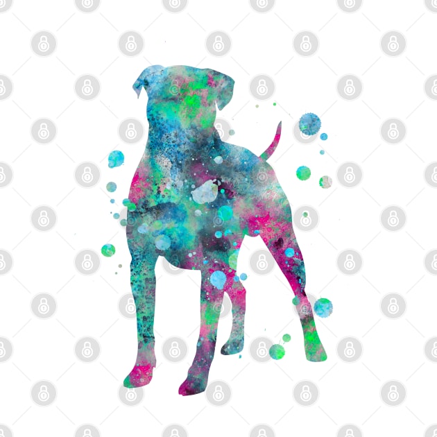 Boxer Dog Watercolor Painting 4 by Miao Miao Design
