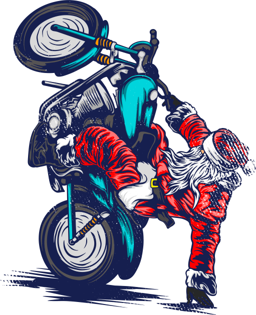 santa motorcycle Kids T-Shirt by fathiali