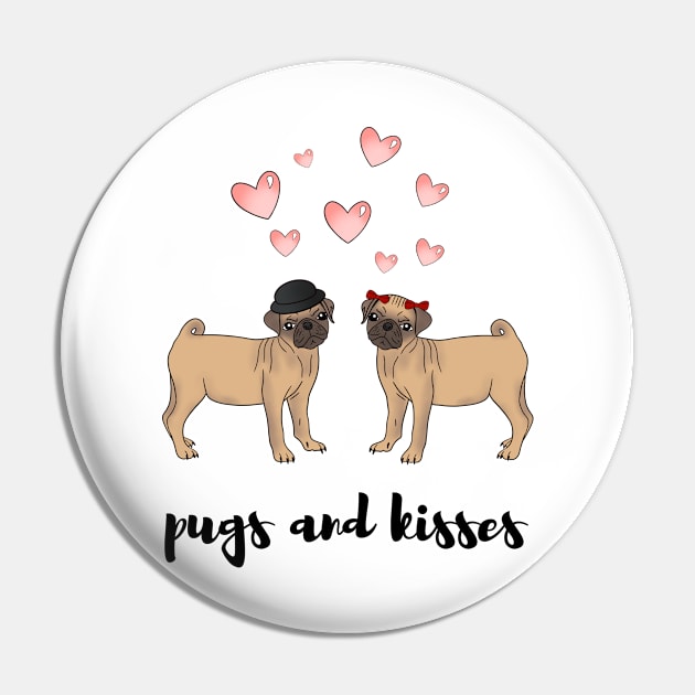 Pugs and kisses - a cute gift for a pug lover Pin by Cute_but_crazy_designs