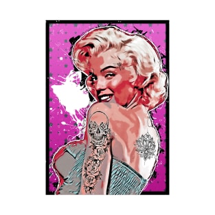 Tattooed Marilyn Monroe Pink T-Shirt