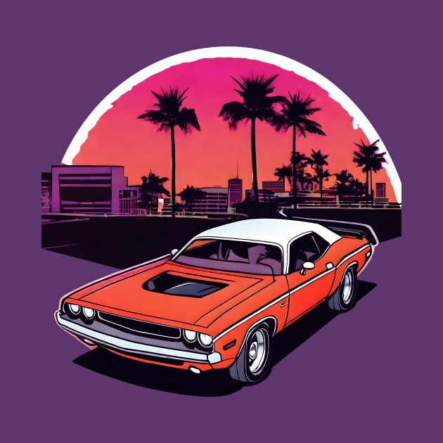 Dodge Challenger in Vice City by BoombasticArt