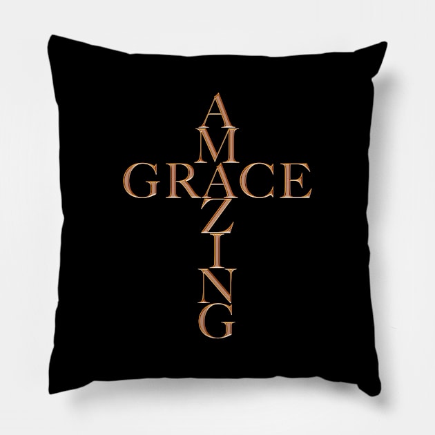 Amazing Grace, Jesus,Christ,God,Bible,Christian,T-Shirts, T Shirts, Tshirts, Gifts,Apparels,Store Pillow by JOHN316STORE - Christian Store