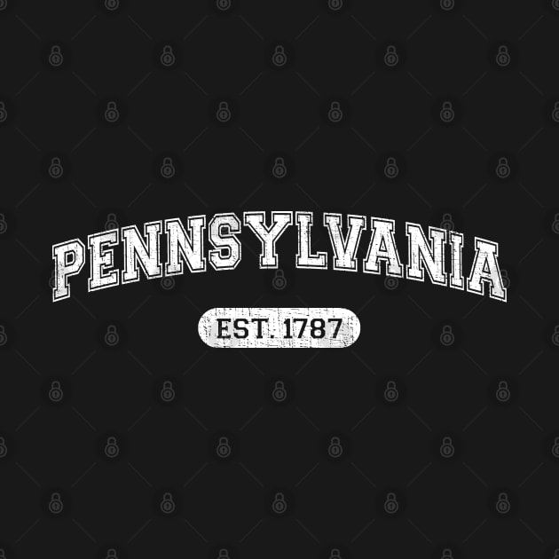 Classic College-Style Pennsylvania 1787 Distressed University Design by Webdango