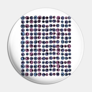 Purple Blue Eyes Modern Decorative Abstract Mosaic Dots Pattern Pin