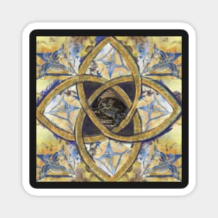 Golden Sagittarius Mandala Magnet