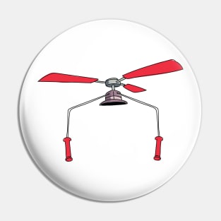Hat Helicopter cartoon Pin