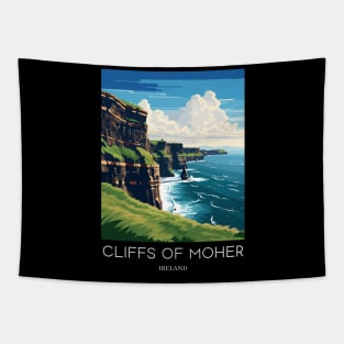 A Pop Art Travel Print of the Cliffs of Moher - The Burren - Ireland Tapestry