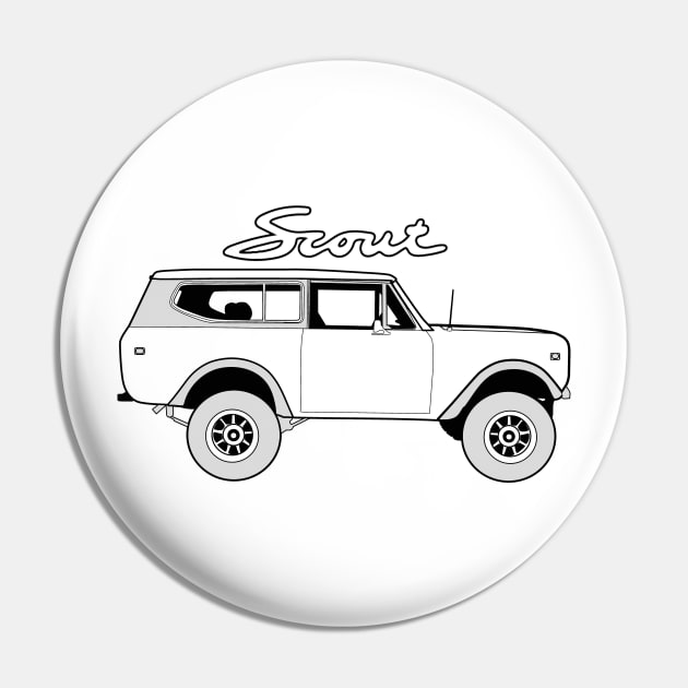 International Scout II Harvester Classic Vintage 4x4 Truck Offroad Vehicle Pin by bigraydesigns