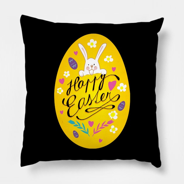 happy eastern egg Pillow by ChrisTeeUSA