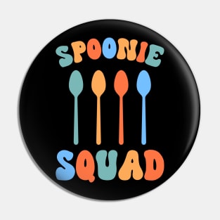 Spoonie Squad Colorful Spoons Retro Style Pin