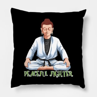 Buddha Peaceful Fighter Brazilian Jiu-Jitsu Pillow