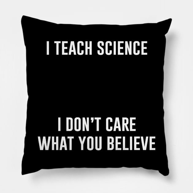 I teach science I don't care what you believe Pillow by evermedia