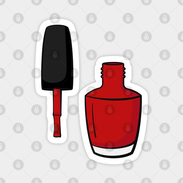 Red Nail Polish Bottle Magnet by THP Creative