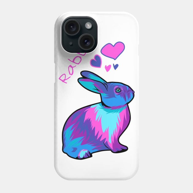 Colorful cute rabbit Phone Case by Fadmel