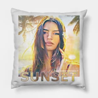 Portrait of Emily at Sunset Pillow