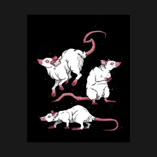 Old School Tattoo Albino Rats T-Shirt