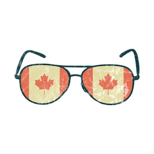 Canada Flag - Vintage Sunglasses Travel Souvenir T-Shirt