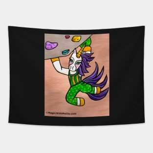 Indoor Rock Climbing Bouldering Unicorn by Mellie Test Tapestry