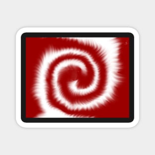 Red and White Game Day Tie Dye Magnet