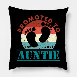 Vintage Promoted to Auntie 2021 new Aunt gift Auntie Pillow