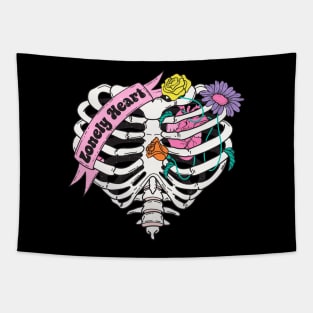 Lonely Heart Skeleton Heart Anti Love Anti Valentines Day Tapestry