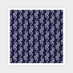 Beautiful blue and white curves pattern Magnet