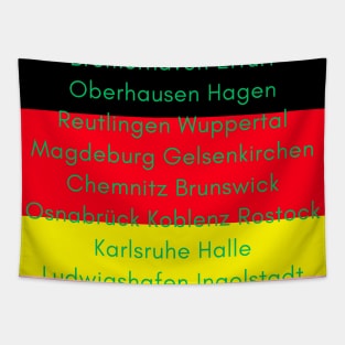 German Flag with Cities II Tapestry