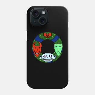 Pixelated Oogie's Boys Lock Shock and Barrel Christmas Wreath Phone Case