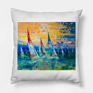 Rainbow Regatta Pillow