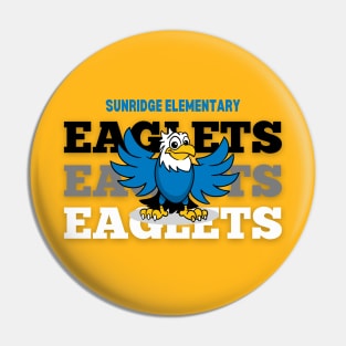 Soaring Eaglet on Greyscale Mascot Name Pin