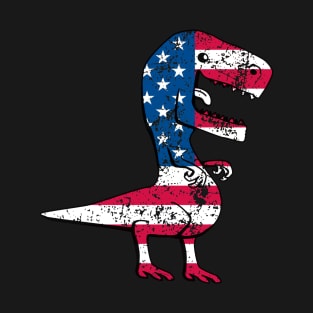 Funny Dinosaur USA Flag Patriot T-Shirt