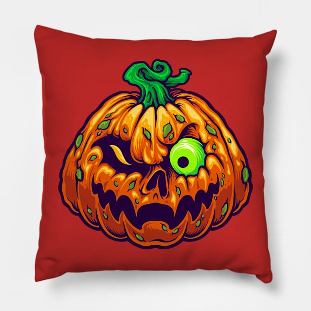 scary pumpkin Pillow by vaktorex