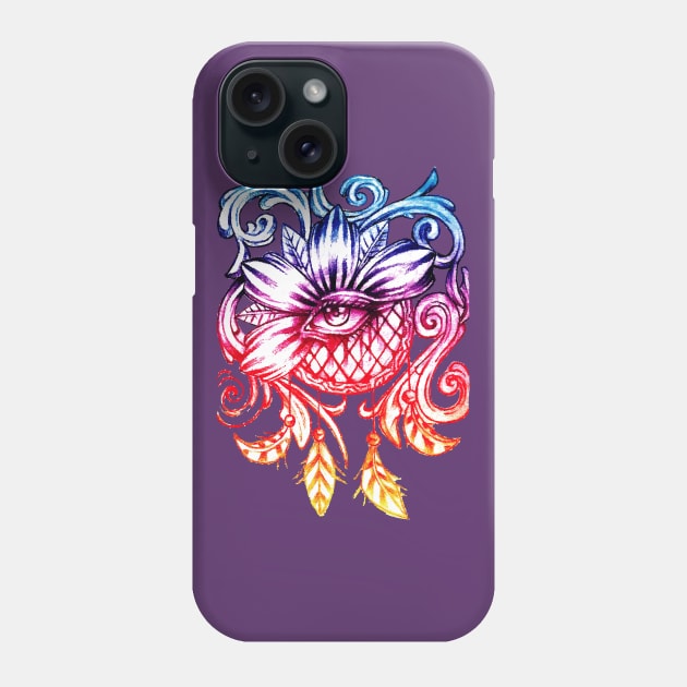 Dream Catcher Eye Flower Phone Case by dnlribeiro88