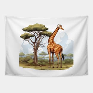 Watercolor Giraffe Tapestry