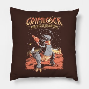 Space Pulp Robot Dinosaur Hero Pillow