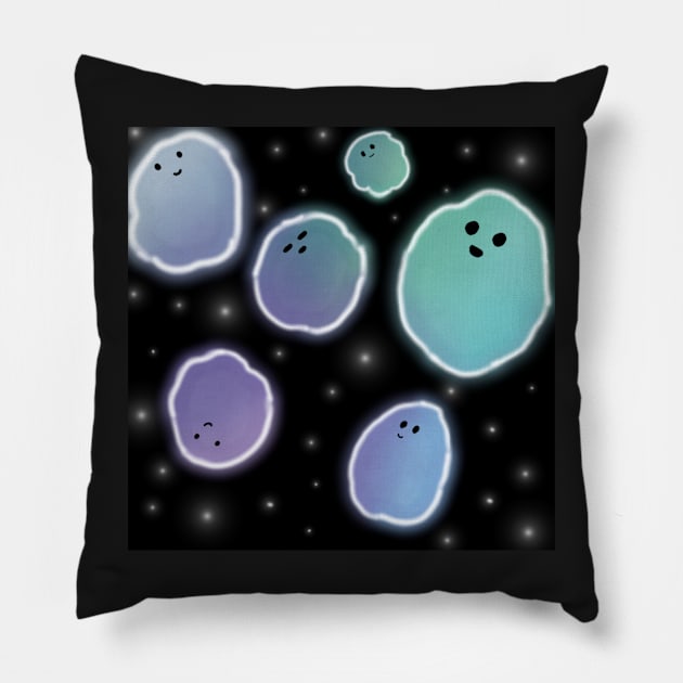 Glowy Space Guys Pillow by Fireflies2344