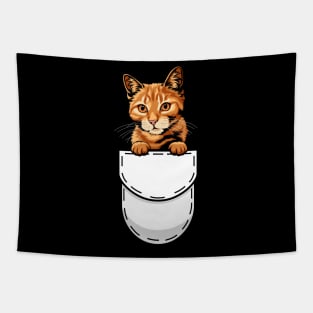 Funny Tabby Pocket Cat Tapestry