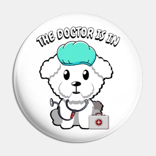 Cute fluffy dog is a doctor Pin