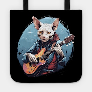 Sphynx Cat Playing Guitar Tote