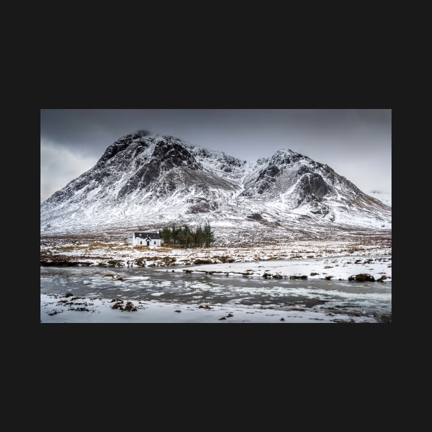 Glencoe Cottage with Snowy Mountain and Icy River by TonyNorth