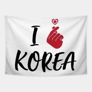 I Love Korea ( Black Color font ) Tapestry